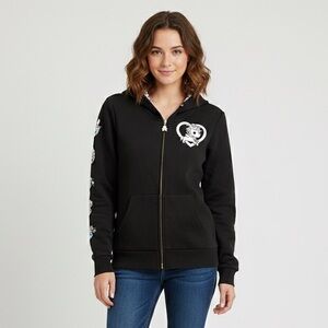 Tokidoki Black Unicorno Full-Zip Hoodie - Small / Medium
